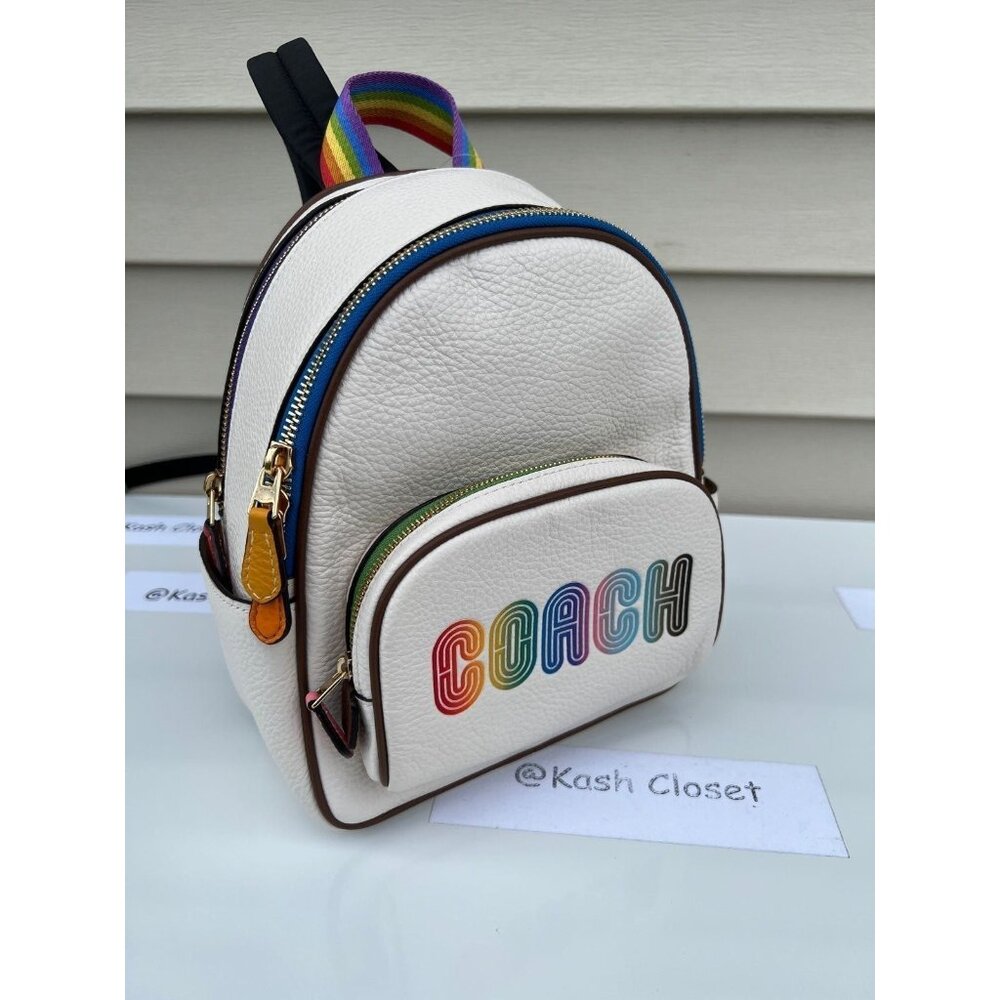 Coach Backpack Mini Court With Rainbow Coach - Picture 2 of 10